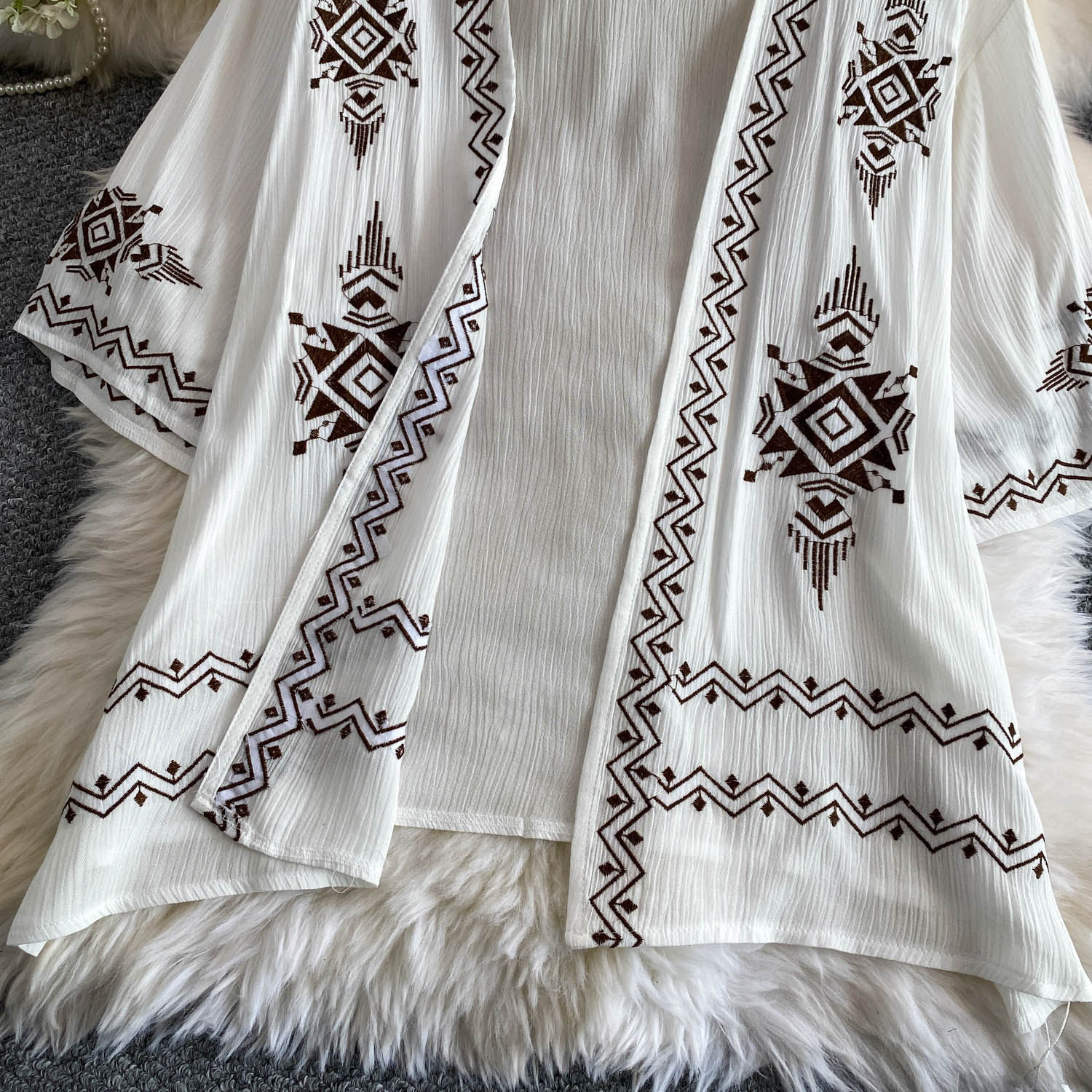 Women's Long Sleeve Cardigan Jacket Vacation Style Sun Protection Loose Top Breathable Chic Embroidered Retro 2026 New_ecoleips.com