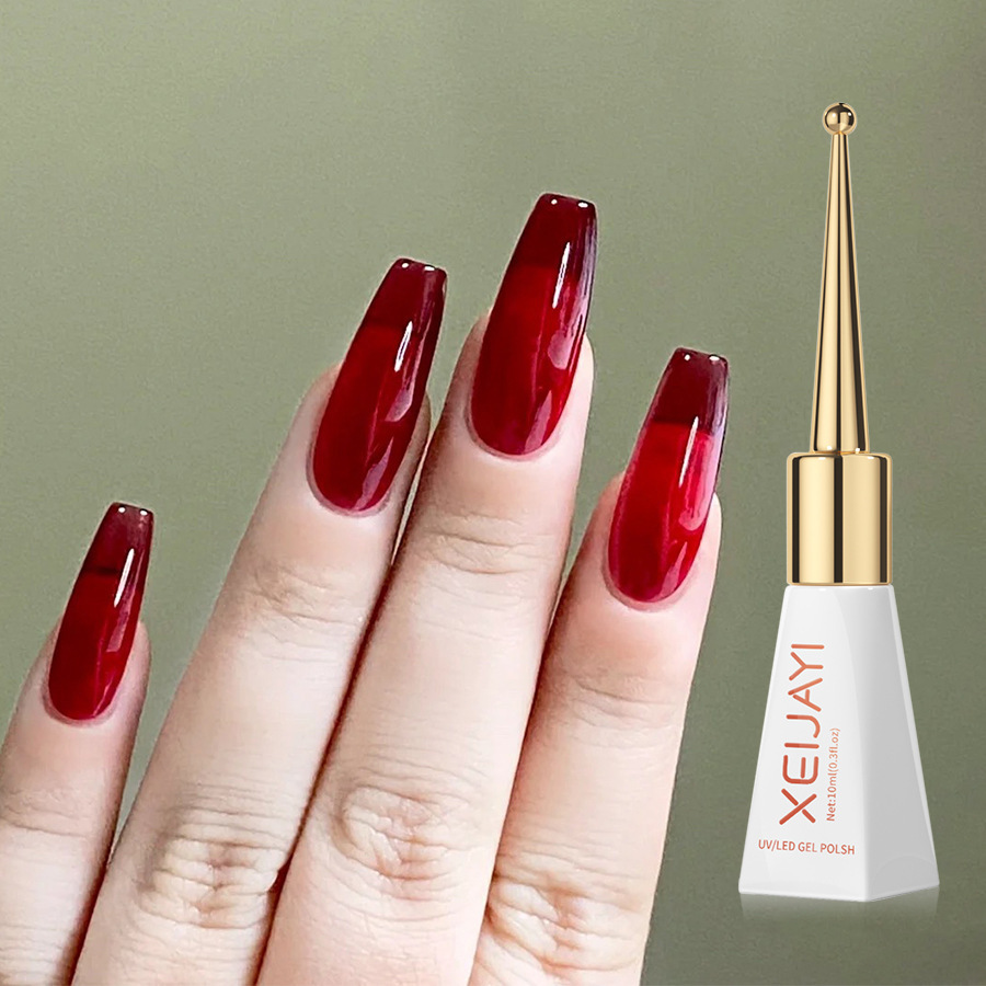 Internet celebridad 2023 nueva vaca esmalte de uñas rojo pegamento uñas belleza Rubí Rojo otoño e invierno blanco transparente rojo fototerapia pegamento popular