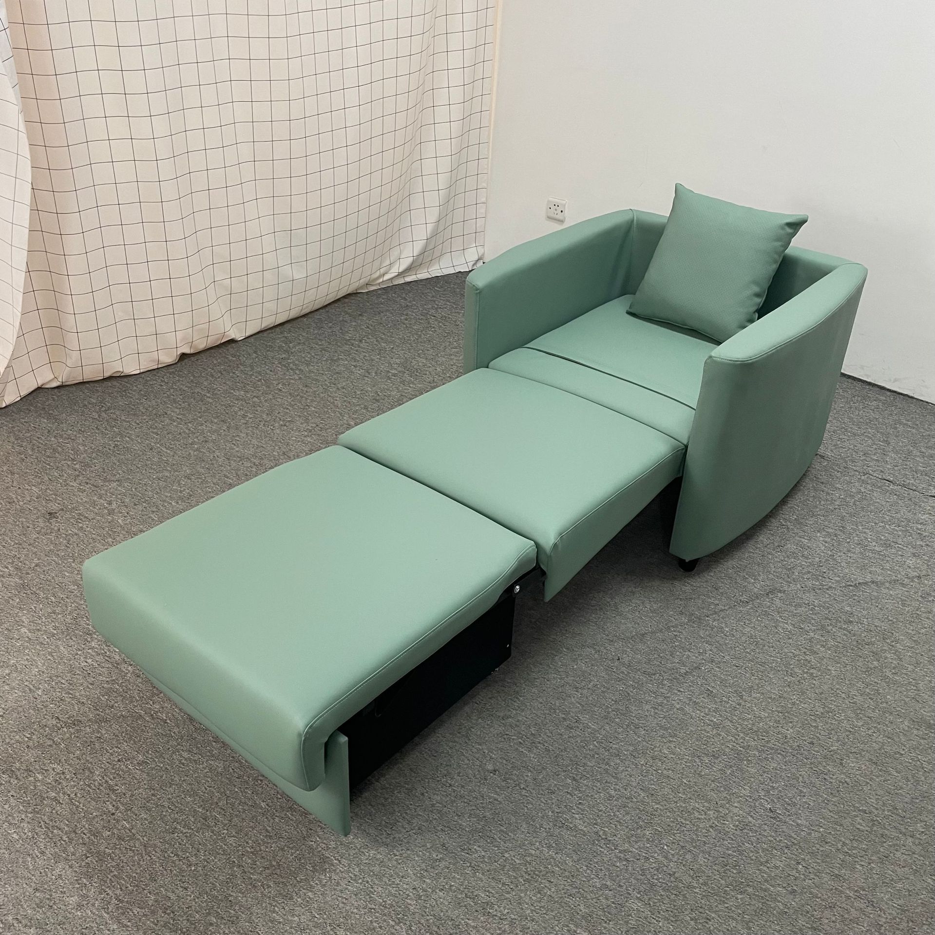 Almacenamiento plegable multifuncional de una sola persona balcón sofá cama de almuerzo tecnología tela de cuero silla de acompañamiento médico