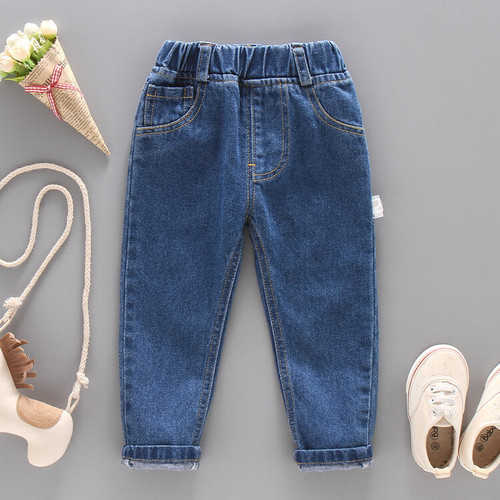 Boy's Plain Color Denim Jeans  Spring and Autumn New Children's Versatile Casual Pants Baby Trend Brand Children's Pants Foreign Trade