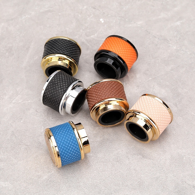 H017-15 香水瓶専用キャップ 香水キャップ 高級感のあるクルミ材 丸型 カラフルキャップ カラビナ式ネジキャップ|undefined