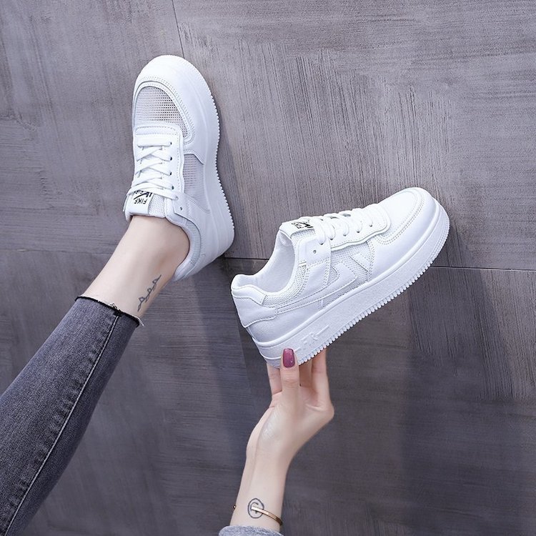 Father's shoes ins tide 2021 Spring new pattern The thickness of the bottom summer White shoes spring and autumn leisure time gym shoes wholesale