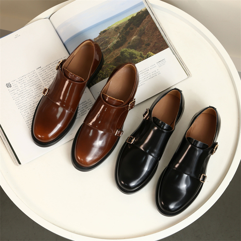 2022年新款切尔西搭扣英伦风开边...