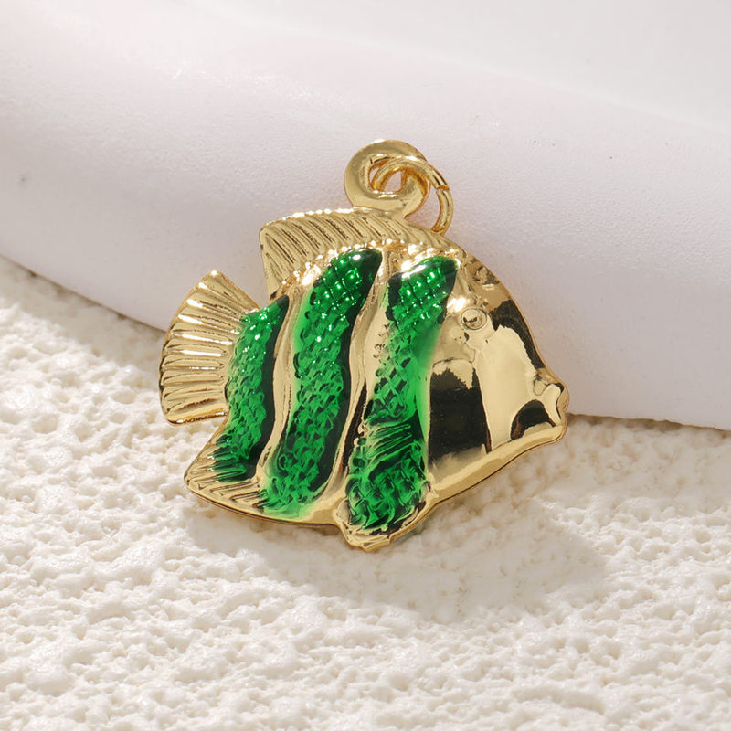 銅メッキ 14 k ゴールド鯉魚ジュエリーペンダントアクセサリージョイント小魚オーシャンブレスレットイヤリングネックレス DIY ペンダントペンダント|undefined
