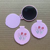 Color printing pattern folding single -sided mirror folding single -sided round makeup mirror mini convenience mirror