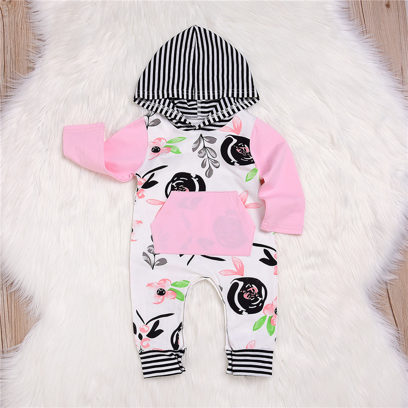 Baby Jumpsuit Baby Letter Print Long Sleeve Hooded Climbing Jumpsuit display picture 9