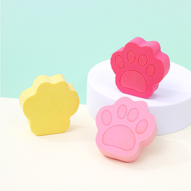 Fábrica personalizada pata de gato polvo plano no látex herramientas de maquillaje secas y húmedas de doble uso polvo almohadilla de aire huevo de maquillaje