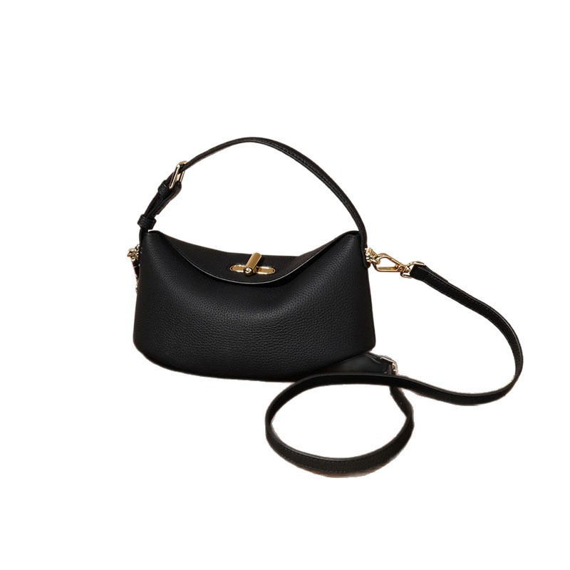 Túi đeo chéo nữ da bò thật phong cách đơn giản, nhẹ nhàng, kích thước 23×11×12 cm — Sữa lắc trắng