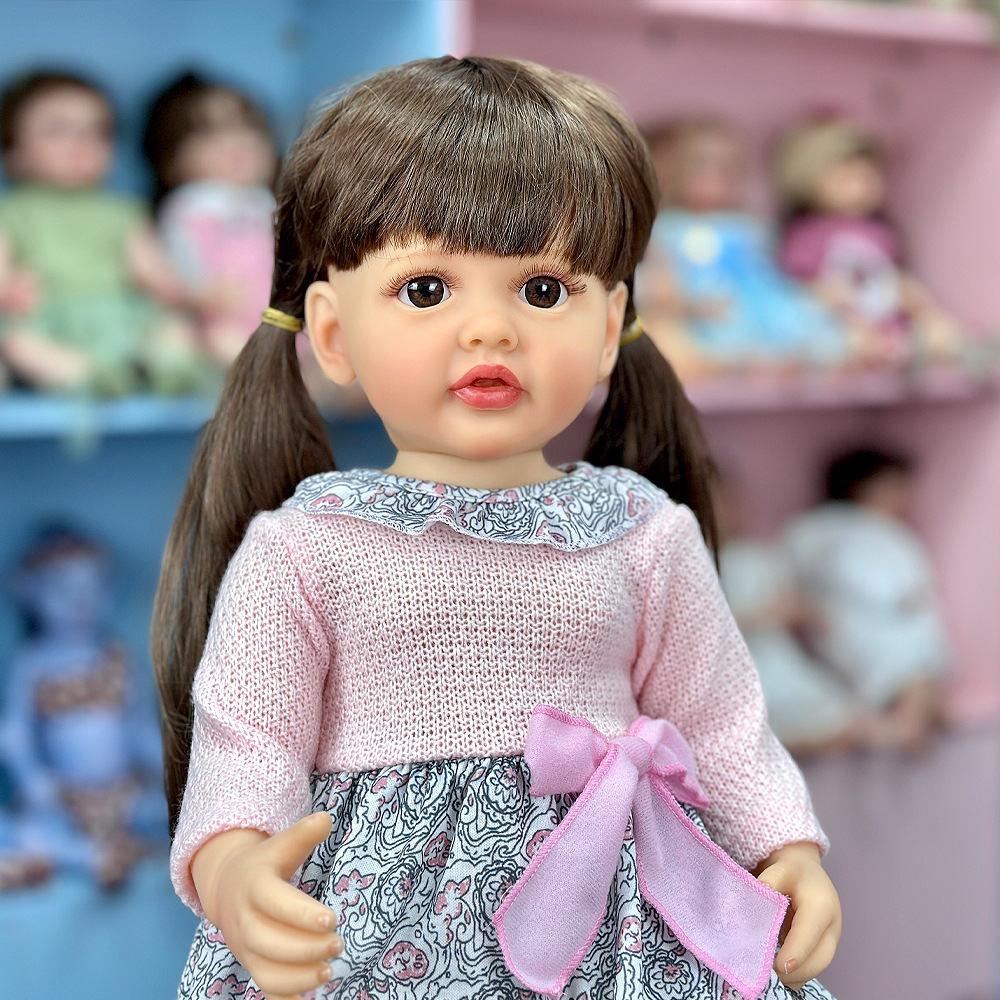 Muñeca de 22 pulgadas cm muñeca simulación juguetes pesados juguetes de goma suave al por mayor muñecas para niñas muñecas de 55 mm bebé