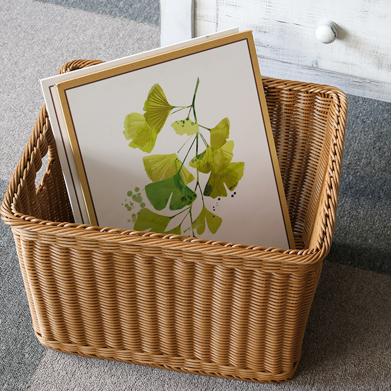 Cesta de almacenamiento de ropa sucia imitación de tela de caña hoteles residenciales toallas de baño cesta de lavandería ropa de lavandería cesta de ropa sucia