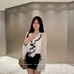 2025新款设计感撞色波点荷叶边长袖衬衫女装秋季显瘦小众别致上衣