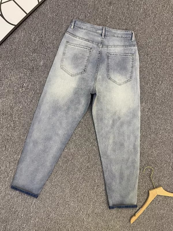 Spring And Autumn New Elastic Trendy Brand Straight Jeans Men's Slim Fit Versatile Casual Ankle-Length Pants_mkmklike.com