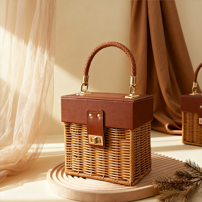 Caja de regalo de bambú de caña portátil bodas damas de honor cajas de regalo de boda cajas de regalo de día de San Valentín al por mayor