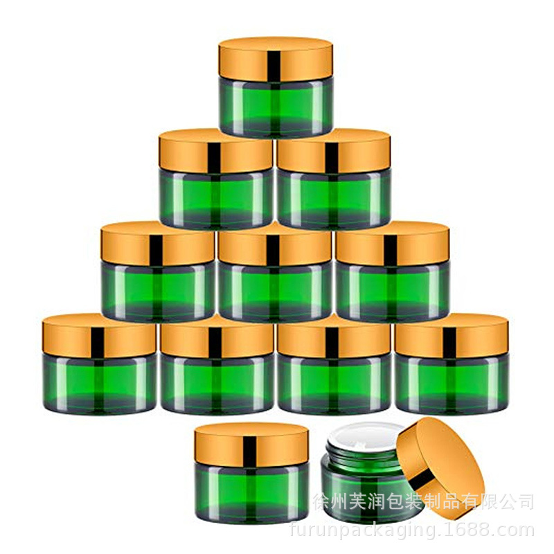 厂家批发现货绿色化妆品30g玻璃罐膏霜罐瓶面霜乳液玻璃分装