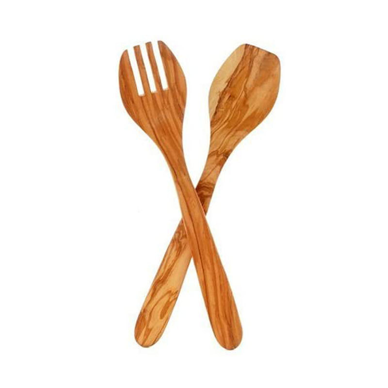 东莞外贸工厂整木叉勺定制木制叉勺定做木沙拉勺橄榄木叉勺两件套