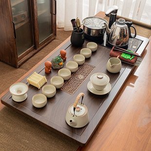 Wholesale Ru Kiln Complete Set of Fully Automatic Kung Fu Tea Set Household Tea Tray Combination Four-In-One Kettle Stove