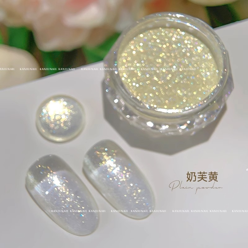 网红海莉同款月光镀金粉透明显白镜面魔镜粉月光珍珠粉美甲店专用|undefined