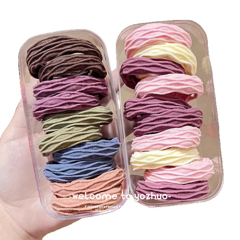 Cuerda de cabello gruesa de color, cuerda de cabeza de cola de caballo alta para niños, sin estrangula, lazo para el cabello sin costuras, banda de goma duradera de alta elasticidad para niñas