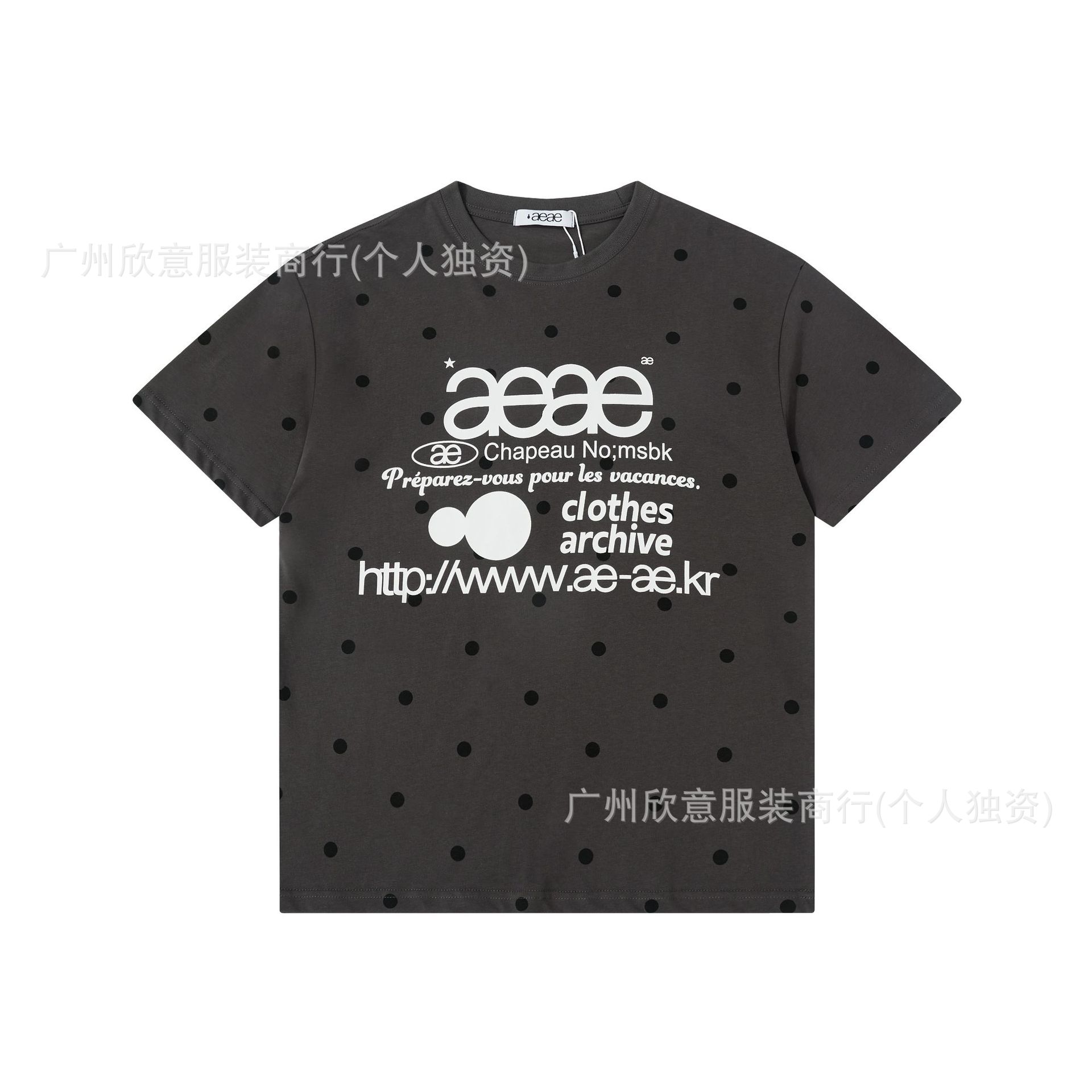 2025 新作 aeae 韓国ニッチブランド カジュアル ルーズ ポルカドット Tシャツ