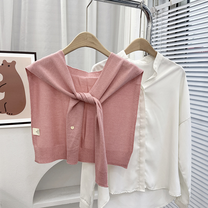 Nuevo estilo coreano Dongdamen sólido chale de punto para mujeres primavera y otoño con cardigans delgados de verano bufandas de nudos