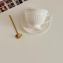 法式白色咖啡杯碟套装陶瓷杯子下午茶餐具英欧式小巧女士珏沁