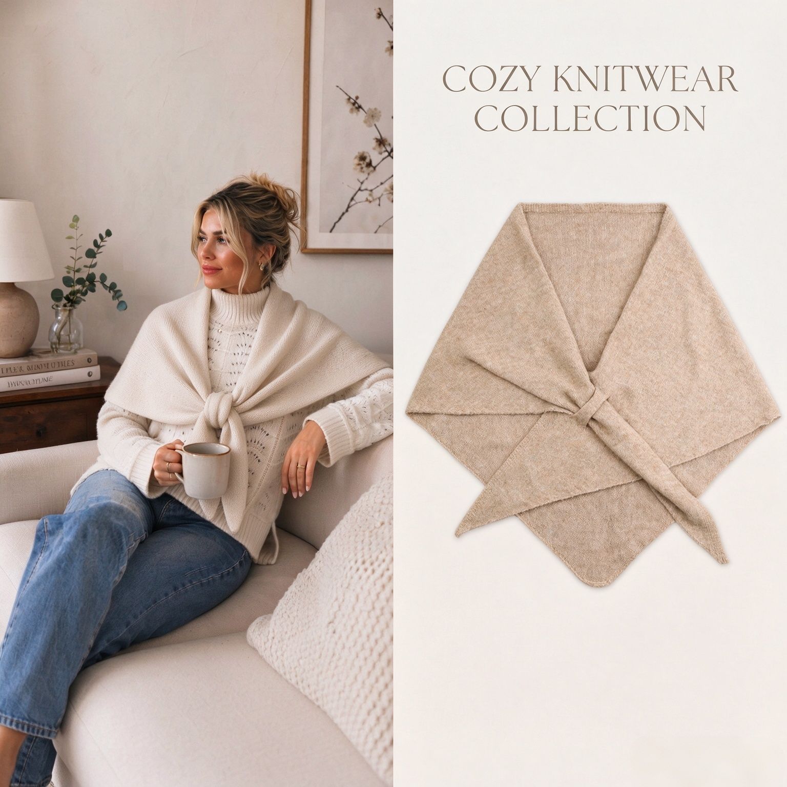 New solid color large shawl 2026 autumn and winter cross-border live broadcast wool knitted warm thickened triangular shawl scarf for women