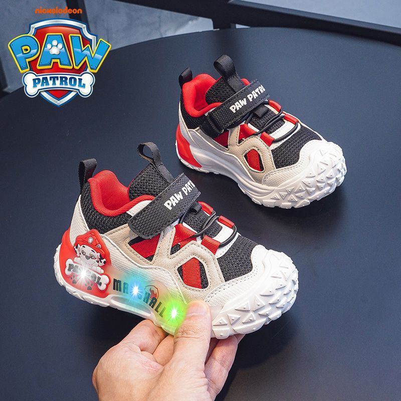 Paw Patrol Children's Shoes Boys' Sports Shoes 2025 New Spring and Autumn Girls' Baby Soft Sole Breathable Anti-Slip Flashing Shoes