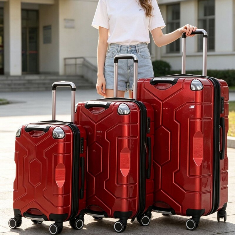 Abs+Pc Luggage Suitcase with Double Handles, Large Capacity Suitcase, 20inch Wheeled Suitcase, Cross-Border Foreign Trade Set