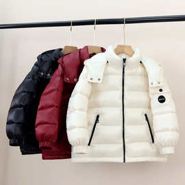 高端儿童经典加厚连帽羽绒服2025秋冬季新款男童女童保暖外套防水