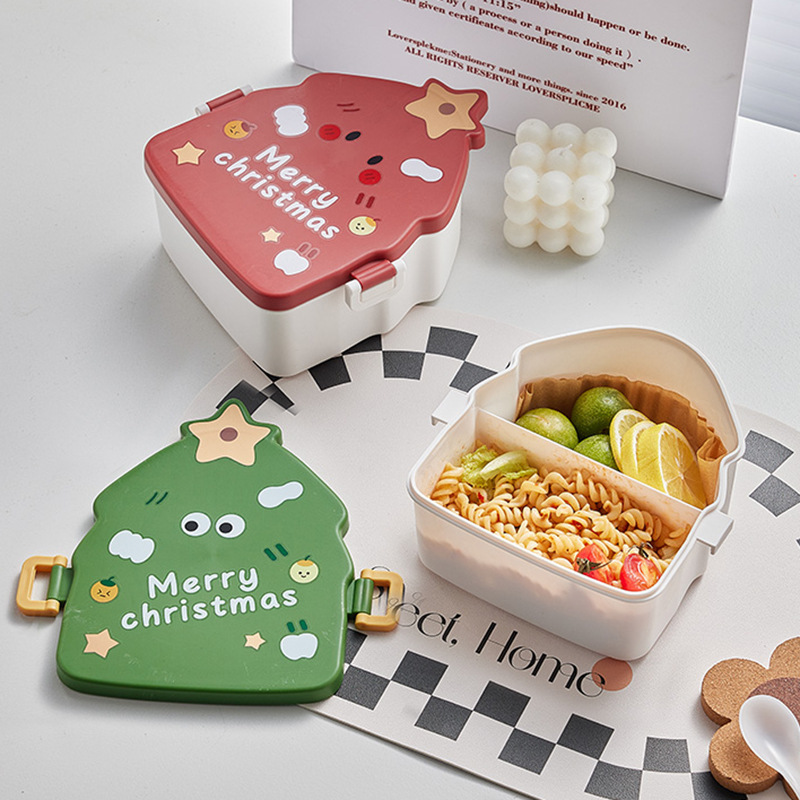 Christmas lunch box office worker microwave oven heating cartoon lunch box light food compartment girl Lunch Box Portable Christmas lunch box office worker microwave oven heating cartoon lunch box light food compartment girl Lunch Box Portable