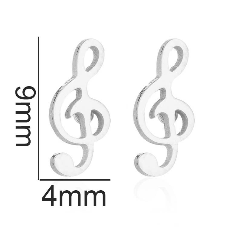 Women'S Gender PVD Coated Real Gold Plated Star Spider Notes Stainless Steel Retro Waterproof Non Tarnish Ear Studs