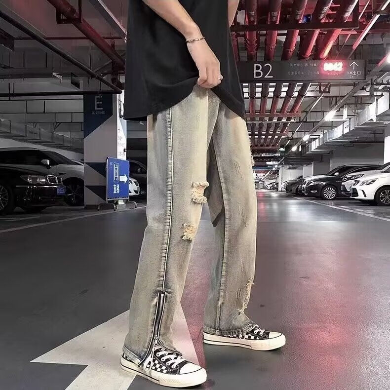 2026 Summer New Men's Jeans: Trendy Slim-Fit Ripped Jeans with Personality, Versatile and Stretchy Casual Pants 2026 Summer New Men's Jeans: Trendy Slim-Fit Ripped Jeans with Personality, Versatile and Stretchy Casual Pants