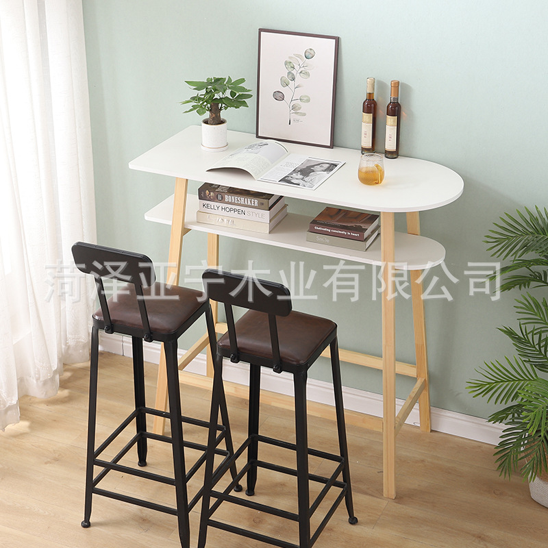 Simple modern Wall bar table high bar table household simple long table living room partition narrow table bar milk tea table