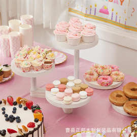 实木纸杯蛋糕展示架场景布置甜点托盘结婚派对茶歇台多层水果架