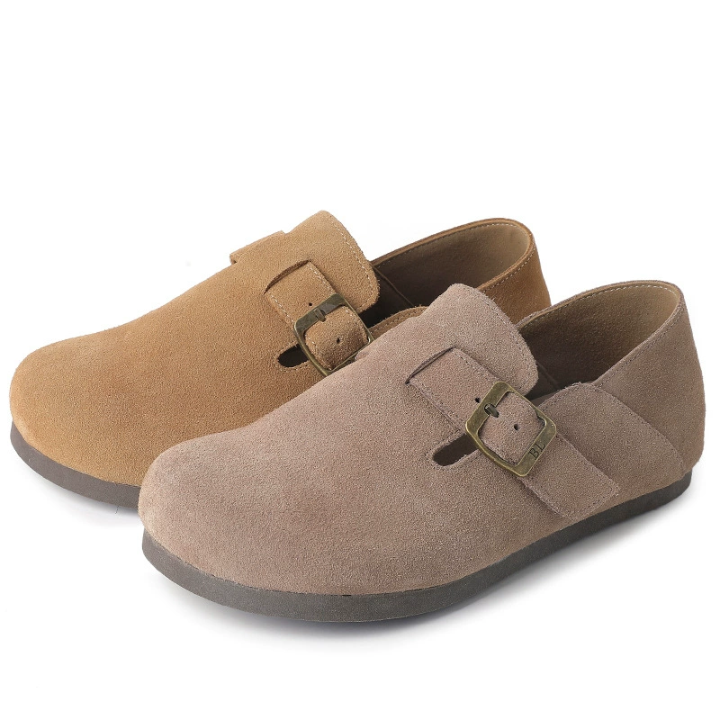Туфли Birkenstock из матовой кожи для женщин, 2025, новые, на одну ногу, плоская подошва, удобные, повседневные туфли в стиле ретро