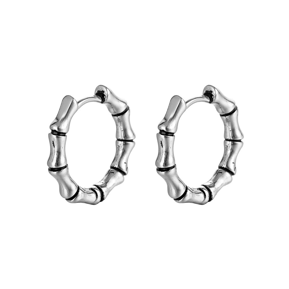 1 Piece Fashion Bamboo Titanium Steel Plating Men's Earrings display picture 4