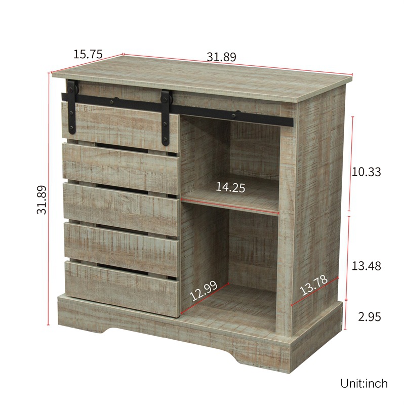 Sala de estar simple gabinete armario multifuncional pared gabinete de almacenamiento multi-capa retro cajón pecho de cajones