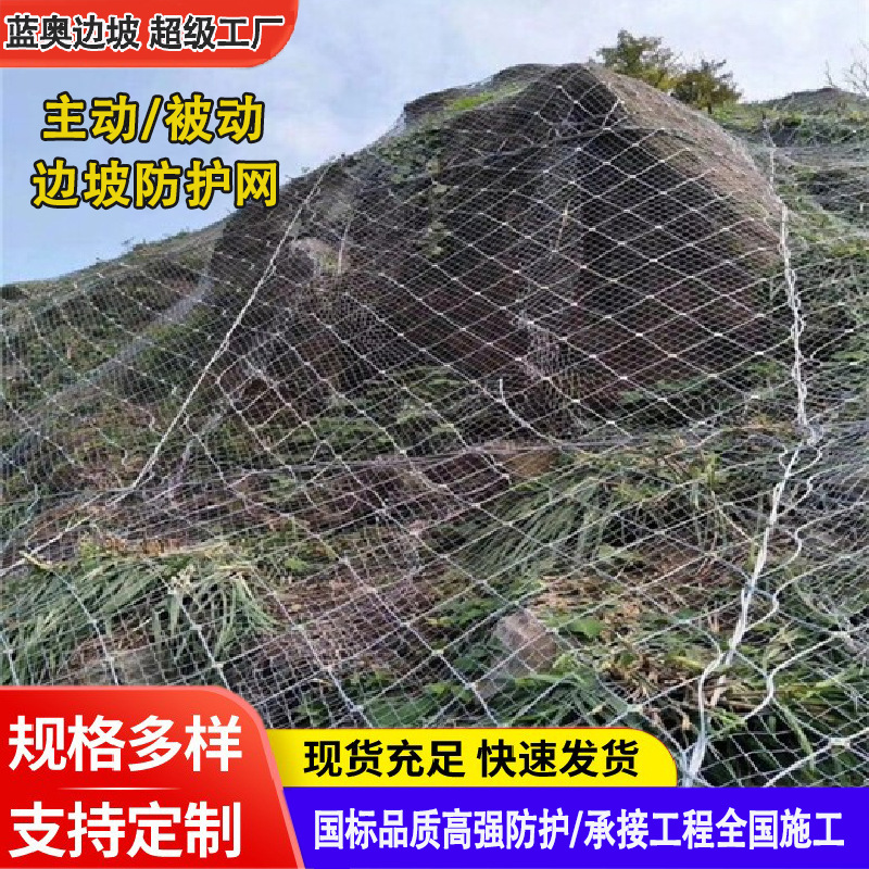 边坡防护网SNS柔性环形钢绳网高山雪崩柔性拦截防护网主动防护网