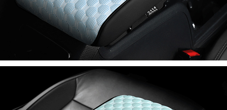 High-End Luxury Car Center Armrest Box Pad, Car Armrest Box Protective Pad, Ice Silk Height-Increasing Pad, Interior Accessories
