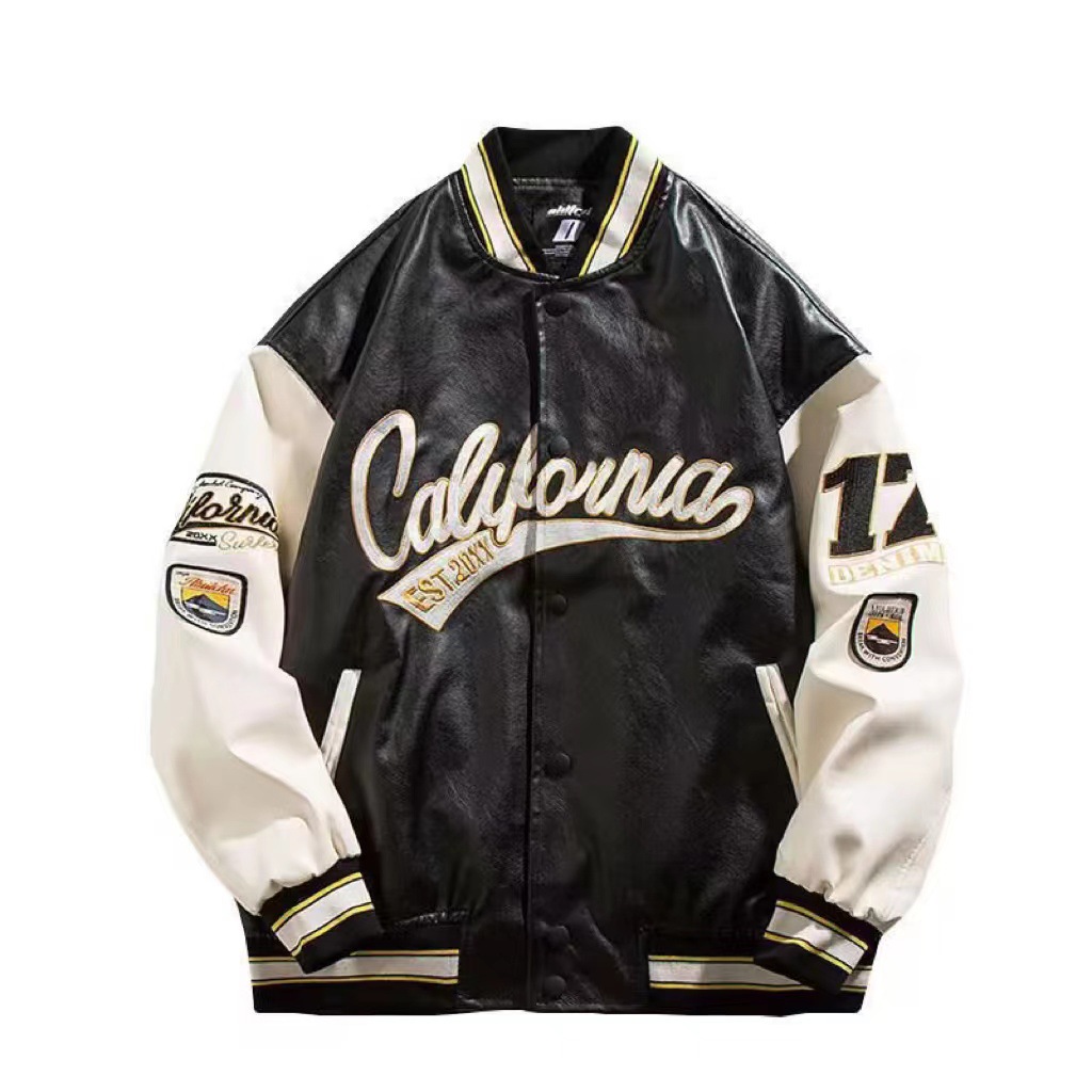 Men's Clothing Tide Brand PU Leather Baseball Uniform Cotton Men's Winter Couples Pilot Jacket Cotton Casual Coat Cotton Jacket Men_voghion.com