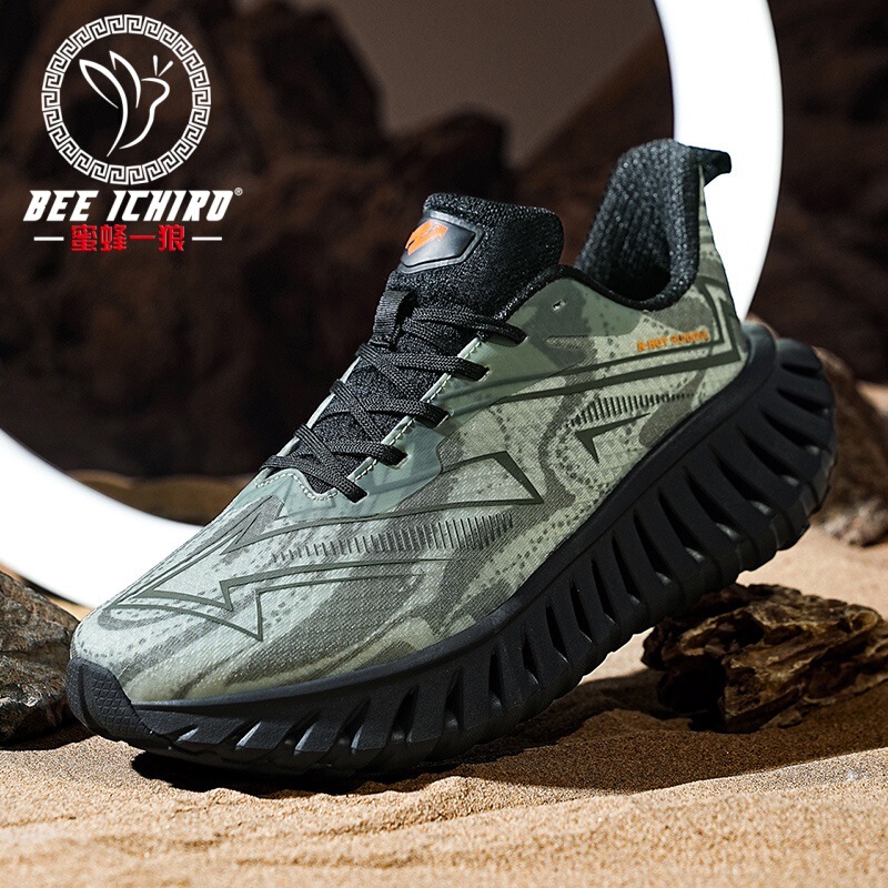 Bee One Wolf Flagship Store Professional Shock-Absorbing Running Shoes for Men, Stable Support, Sports Students, Breathable and Wear-Resistant Casual Shoes