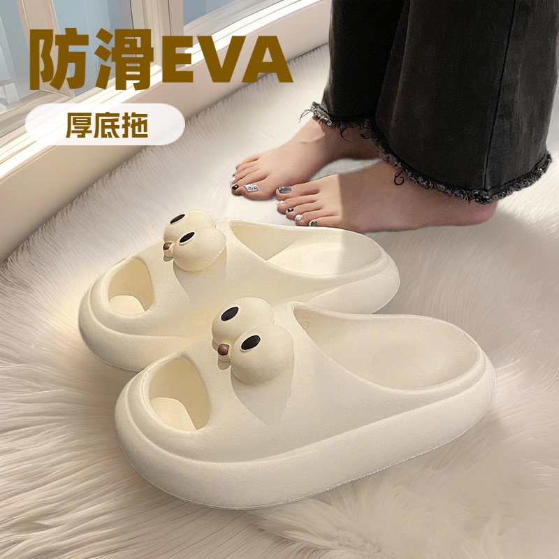 Lindas pantuflas de mierda EVA para hombres y mujeres, uso de verano, baño interior en casa, sandalias y pantuflas de plataforma antideslizantes y desodorantes, mujeres