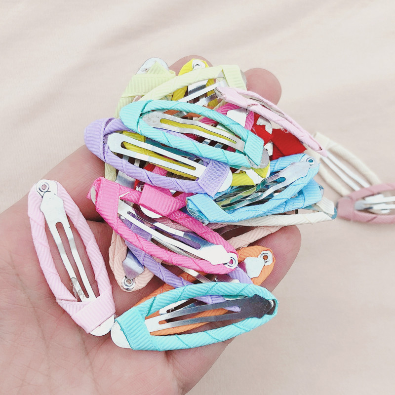 1.8*5センチヘアクリップ半包布楕円シンプルカラー子供髪飾り材料DIYアクセサリーbbクリップ部品|undefined