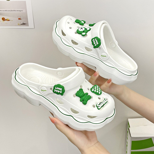New women's Crocs  summer thick-soled Korean style fashion outer wear casual beach shoes foreign trade cross-border wholesale