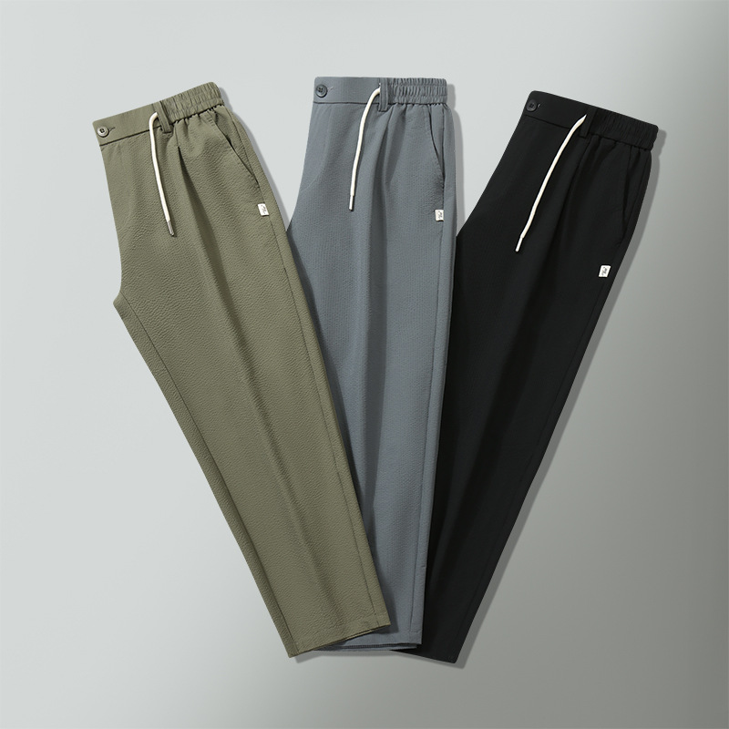 Oversize 300 Jin Straight Pants Men's Summer Lace-up Pants Loose Casual Small Pants Fat Pants