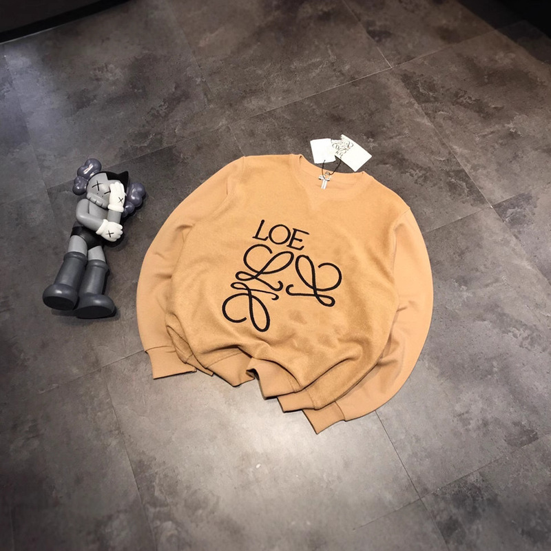 LO E羅家25春の新型の反毛輪の経典のアルファベットの刺繍の丸首の長袖の上着の男女の同型の衛衣|undefined