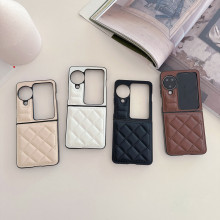 新款适用oppofindn3flip手机壳菱格羽绒服小米mixflip2折叠保护套