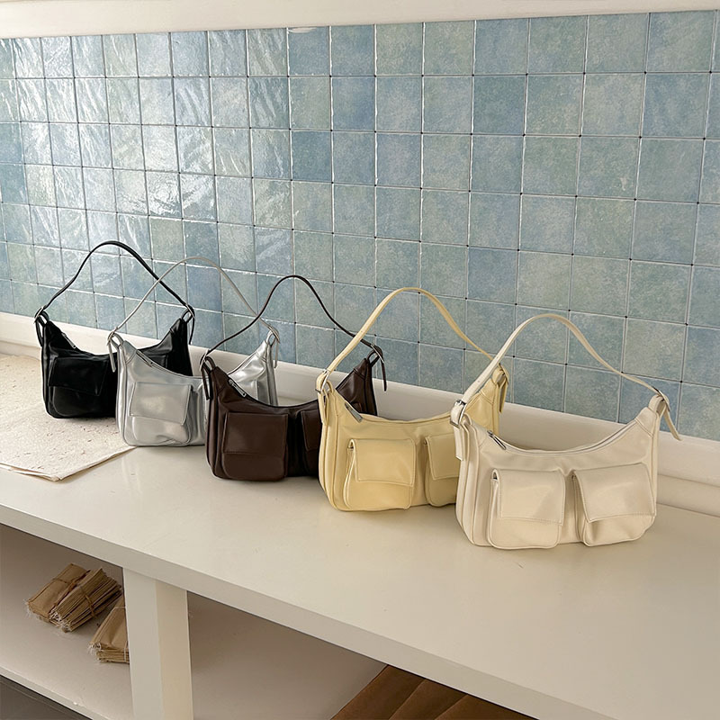 Bolso de axila de hombro multibolsillo transfronterizo, diseño de nicho, bolso de motocicleta de mensajero de gran capacidad, bolso de hombro de viajero de todo fósforo para mujer