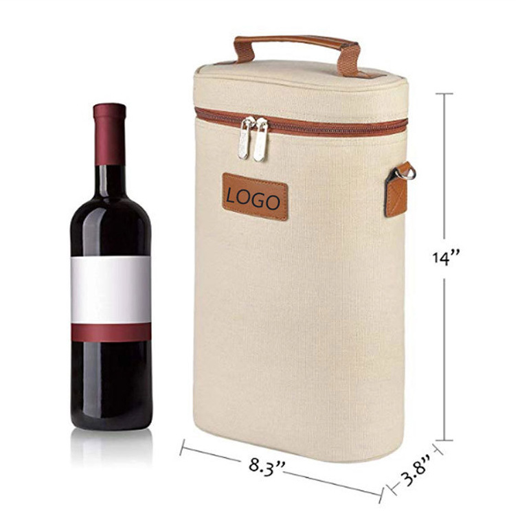 Processing LOGO gift bag water-repellent portable double clapboard Red wine bag with cotton thickened one-shoulder red wine bag