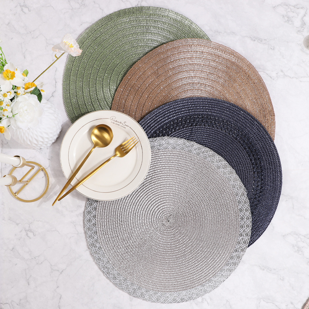 Material PP spot con encaje almohadilla de aislamiento térmico de escritorio redondo antideslizante impermeable almohadilla de taza decoración almohadilla de platos para el hogar